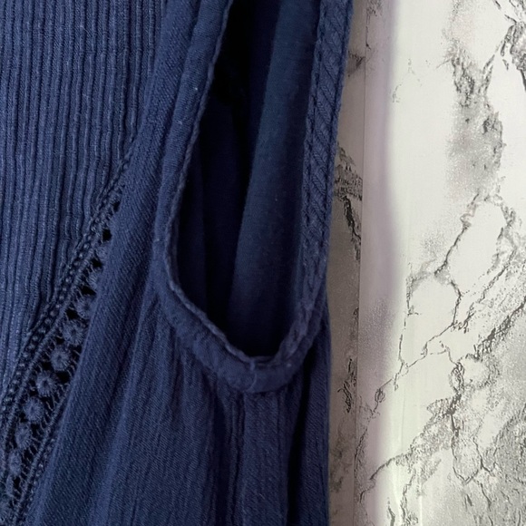 Volcom Sleeveless Royal Blue Embroidered Babydoll Dress Size XS Summer Boho - Picture 5 of 9